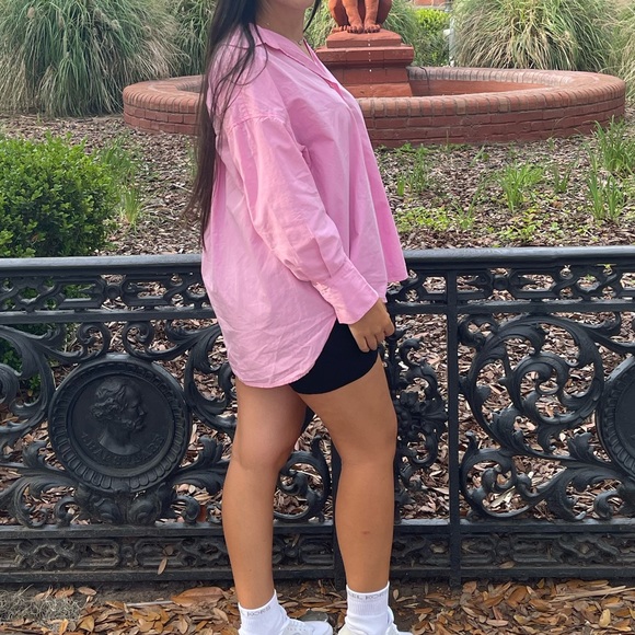 Zara oversize cotton pink shirt - Picture 2 of 6